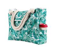 Borsa a tracolla multifunzione da donna, in tela, per il tempo libero, vacanze, spiaggia, borsa a tracolla, Verde, Taglia unica