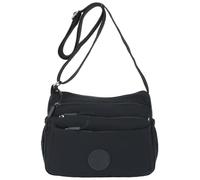 Borsa A Tracolla Multitasche Con Cerniera Alla Moda Da Donna In Tinta Unita, Borsa A Tracolla Leggera E Impermeabile(Black)