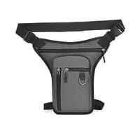 Borsa a tracolla multiuso in nylon con cinghia regolabile di grande capacità per gambe marsupio laterale per sport all'aria aperta viaggi, Nero