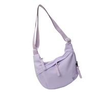 Borsa a tracolla multiuso in tela con ampio scomparto portaoggetti con tasche multiple per studenti e borsa a tracolla professionale, Viola, One Size
