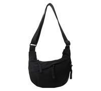 Borsa a tracolla multiuso in tela con ampio scomparto portaoggetti con tasche multiple per studenti e borsa a tracolla professionale, Nero , One Size