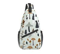 Borsa a tracolla Mushroom Pastel Forest Hiking Daypack Crossbody Shoulder Backpack Travel Chest Pack for Men Women