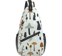 Borsa a tracolla Mushroom Pastel Forest Hiking Daypack Crossbody Shoulder Backpack Travel Chest Pack for Men Women