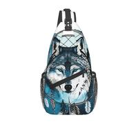 Borsa a tracolla Native Wolf And Deam Catcher per donna e uomo, alla moda, borsa a tracolla, zaino da viaggio, escursionismo, casual, sportivo, zaino da giorno