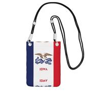 Borsa a tracolla nera - Borsa a tracolla con stampa bandiera dello stato dell'Iowa, perfetta per lo shopping e le attività all'aperto