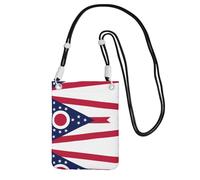 Borsa a tracolla nera - Borsa a tracolla con stampa bandiera dello stato dell'Ohio, perfetta per lo shopping e le attività all'aperto