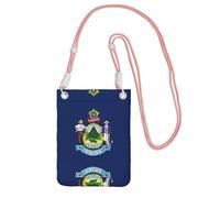 Borsa a tracolla nera - Borsa per cellulare con stampa bandiera del Maine Stato del Maine, perfetta per lo shopping e le attività all'aperto, rosa, taglia unica