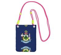 Borsa a tracolla nera - Borsa per cellulare con stampa bandiera del Maine Stato del Maine, perfetta per lo shopping e attività all'aperto, fucusia, taglia unica