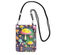 Borsa a tracolla nera con stampa di funghi sogni, perfetta per pendolari, shopping e attività all'aperto, nera, taglia unica