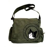 Borsa a tracolla nera con stampa gatto di grande capacità, borsa a tracolla vintage, adatta per varie occasioni come lo shopping, i viaggi, la ristorazione, la scuola, una ottima scelta come regalo An