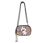 Borsa a tracolla nera da donna, alla moda, con scomparti per carte di credito, piccole borse Take a walk - Ocean Ship Blue, Conigli strani