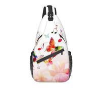 Borsa a tracolla Nota musicale colorata Farfalla Sassofono Escursionismo Zaino a tracolla Zaino a tracolla da viaggio per uomo Donna