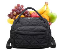Borsa a tracolla - nylon cotone 27 x 22 x 18 cm | Borsa a tracolla leggera trapuntata con cerniera e tasche multiple | Elegante borsa in tinta unita per l'uso quotidiano al lavoro, su R, multicolore