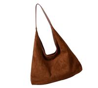 Borsa a tracolla oversize retrò da donna Borsa a mano in morbida pelle scamosciata con interno spazioso Ideale per laptop Borsa a tracolla in stile coreano essenziale e alla per tutti i giorni
