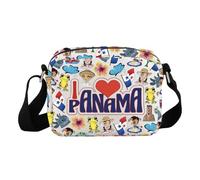 Borsa a tracolla Panama con skyline della città panamense, regalo panamense Welcome to Panama Merch, Panama Hkb Eu, 24cm*18cm*8cm