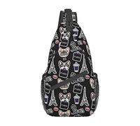 Borsa a tracolla Paris Pug, zaino a tracolla, zaino a tracolla per viaggi, sport, corsa, escursionismo