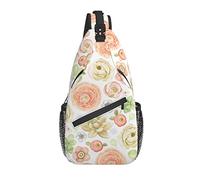 Borsa a tracolla Pastel Flower Cactus Escursionismo Daypack Crossbody Shoulder Backpack Travel Chest Pack for Men Women