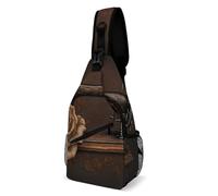 Borsa a tracolla per adulti con rose e macchina da cucire, borsa a tracolla, multi-tasca, zaino per festival, allenamento, viaggi