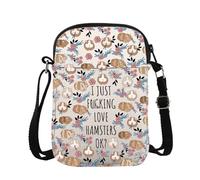 Borsa a tracolla per amanti dei criceti, regalo per gli amanti degli animali domestici, con scritta "I Just Love Hamsters Ok", borsa messenger per amanti degli animali, Criceti Cb, 15*21*2cm