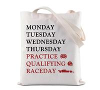 Borsa a tracolla per auto con scritta "Racing Days Of The Week" F1, riutilizzabile, per la spesa, per sport motoristici, regalo per il giorno delle qualifiche, Borsa Raceday, 35*40cm