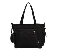 Borsa a tracolla per autunno e inverno, da donna, di grande capacità, trapuntata, borsa messaggera, borsa da viaggio alla moda, borsa da palestra, Nero