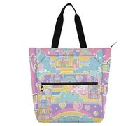 Borsa a tracolla per bambini con motivo principessa del castello dei cartoni animati, borsa a tracolla per bambini, donne, uomini, gotica, leggera, con cerniera, per scuola, shopping, viaggi