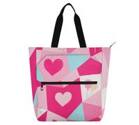 Borsa a tracolla per bambini, motivo patchwork con cartoni animati, rosa, borsa a tracolla per pianoforte, per ragazzi, ragazze, donne, impermeabile, con cerniera, per scuola, shopping, spiaggia