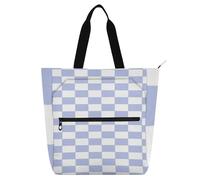 Borsa a tracolla per bambini, motivo scozzese americano viola e bianco, per ragazzi, ragazze, adulti, gotica, robusta, con cerniera, per scuola, lavoro, viaggi, forniture scolastiche arcobaleno