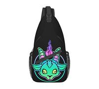 Borsa a tracolla per capra esoterica arcobaleno per donna, uomo, zaino a tracolla, zaino da escursionismo casual, borsa a tracolla sul petto