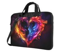 Borsa a tracolla per computer portatile con cuore arcobaleno per uomo donna borsa per computer portatile a tracolla, Nero, 14 inch
