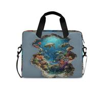 Borsa a tracolla per computer portatile, con manico e tracolla, custodia da 15,6 pollici con cerniera illusione ottica 3D, arte subacquea