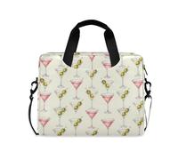 Borsa a tracolla per computer portatile con manico e tracolla da 15,6 pollici, borsa per il trasporto del computer Summer Olive Juice, beige