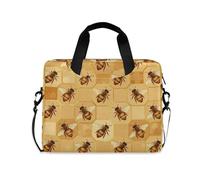 Borsa a tracolla per computer portatile con maniglia e tracolla da 15,6 pollici Custodia per computer con cerniera Giallo Beige ape a nido d'ape