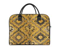 Borsa a tracolla per computer portatile con motivo broccato giallo e grigio borsa da viaggio casual multi tasca borse a tracolla per lavoro e viaggi