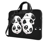 Borsa a tracolla per computer portatile con stampa di panda che guarda il divertimento, facile da usare quando si viaggia per lavoro