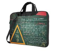 Borsa a tracolla per computer portatile, con stampa di parole e lezioni di matematica, protezione a tre strati, antiurto, per uomini e donne, Nero , 14 inch