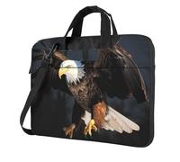 Borsa a tracolla per computer portatile da 13 pollici per uomo e donna, borsa a tracolla impermeabile con aquila calva 3D con manico