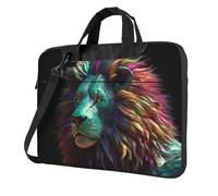 Borsa a tracolla per computer portatile da 13 pollici per uomo e donna, borsa messenger impermeabile con leone astratto 3D Art borsa con tracolla