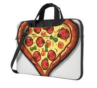 Borsa a tracolla per computer portatile da 14 pollici per uomo e donna, borsa a tracolla impermeabile con scritta "I Love Pizza Heart" per computer portatile con manico