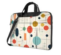 Borsa a tracolla per computer portatile da 14 pollici per uomo e donna, borsa messenger impermeabile moderna di metà secolo borsa per laptop con maniglia a tracolla