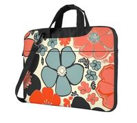 Borsa a tracolla per computer portatile da 35,5 cm, per uomo e donna, borsa messenger impermeabile con motivo floreale retrò con manico