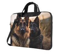 Borsa a tracolla per computer portatile da 35,5 cm, per uomo e donna, impermeabile, borsa messenger con animale pastore tedesco, borsa per computer portatile con maniglia