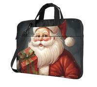 Borsa a tracolla per computer portatile da 35,5 cm, unisex, impermeabile, con Babbo Natale, con custodia, con manico per tracolla