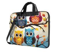 Borsa a tracolla per computer portatile da 35,5 cm, unisex, impermeabile, con gufi sui rami degli alberi, borsa per laptop con maniglia