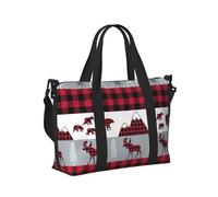 Borsa a tracolla per computer portatile, da donna, da lavoro, con motivo a quadri di bufalo, per palestra, per donne e uomini, per oggetti personali, borsa da viaggio, per il weekend, da donna, da