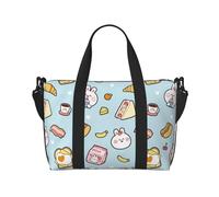 Borsa a tracolla per computer portatile, da donna, da lavoro, con simpatico coniglio, latte, sandwich, borsa da palestra per donne e uomini, borsa da viaggio per donne e uomini, borsa da viaggio per