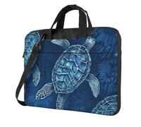 Borsa a tracolla per computer portatile, motivo tartaruga marina, blu, borsa a tracolla per computer da 13 pollici