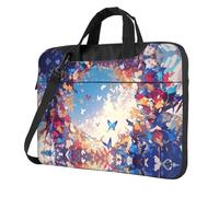Borsa a tracolla per computer portatile stampata con cerchio farfalla facile da usare quando si viaggia per affari da 15,6 pollici