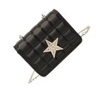 Borsa a tracolla per donna Borsa a catena Strass Star Crossbody Trend Incontri PU Leather Messenger Strass Star Shoulder For Women Square Crossbody Incontri, Nero , One Size