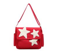 Borsa a tracolla per donna con design a stella, borsa a tracolla regolabile, rossa
